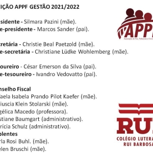 Diretoria da APPF Gestão 2021